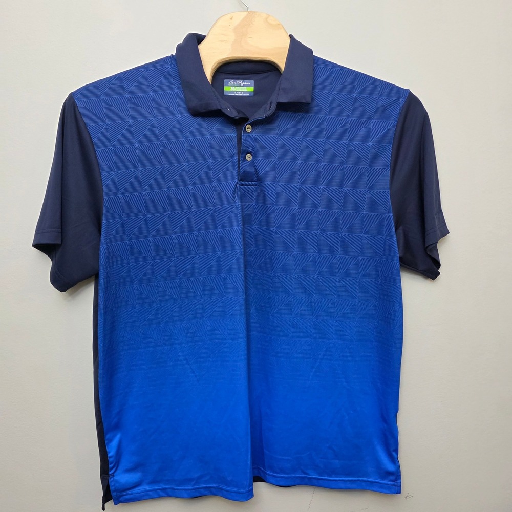 Ben Hogan Polo Shirt Mens XL Blue Ombre Geometric Performance Golf Sporty